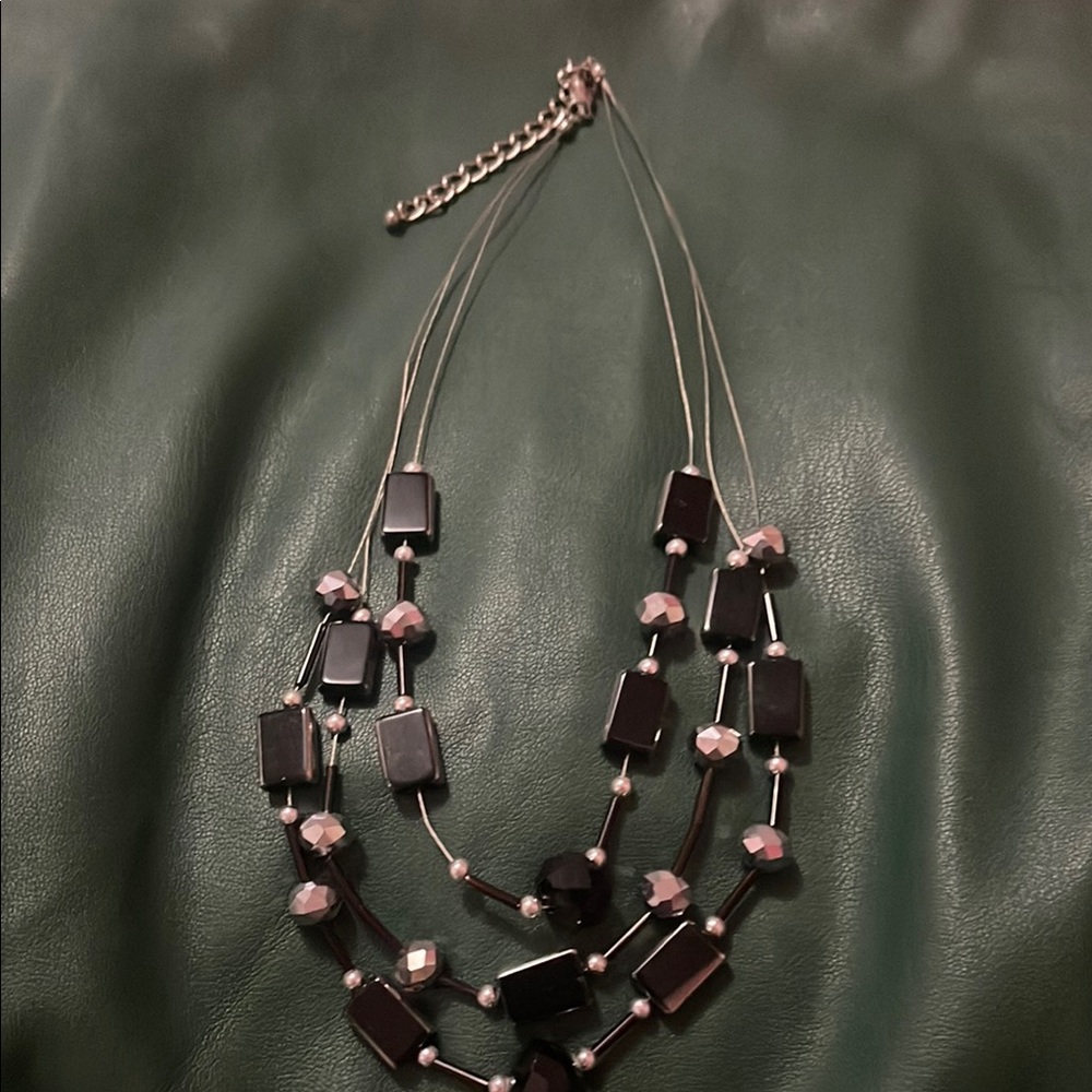 Elegant Black and Silver Necklace